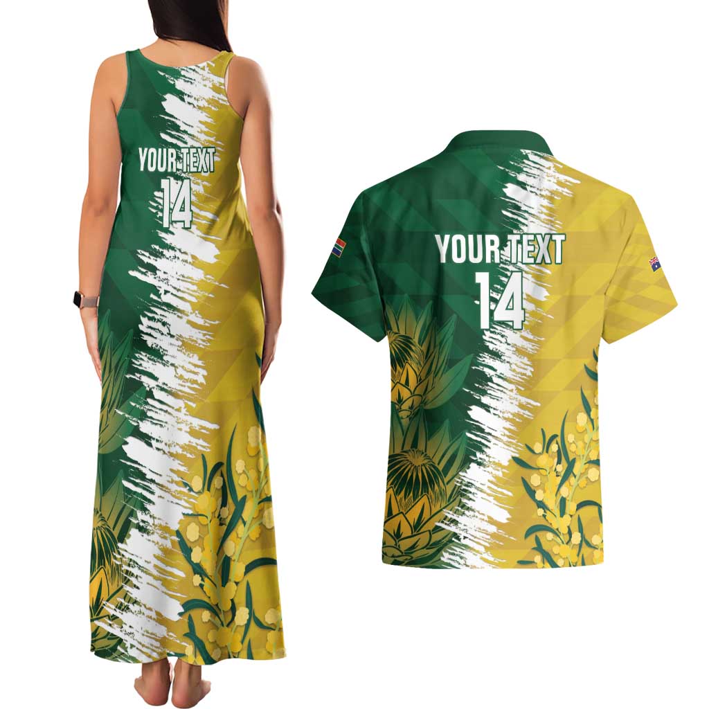 Custom Australia And South Africa Cricket Couples Matching Tank Maxi Dress and Hawaiian Shirt Aussies Proteas Together