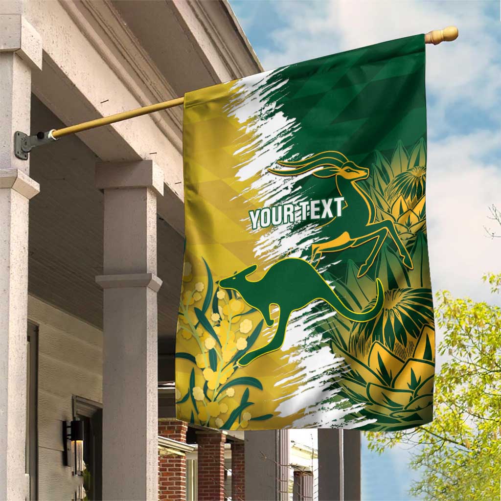 Custom Australia And South Africa Cricket Garden Flag Aussies Proteas Together