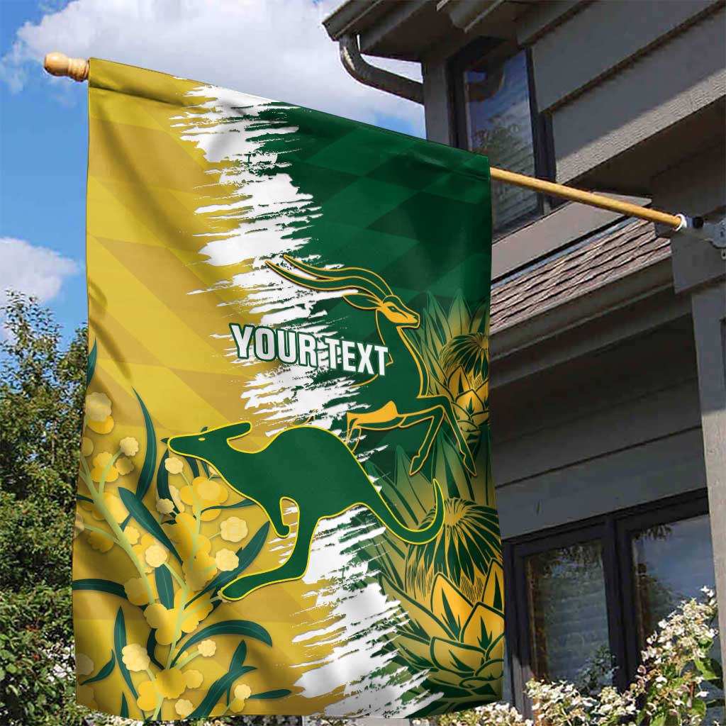 Custom Australia And South Africa Cricket Garden Flag Aussies Proteas Together