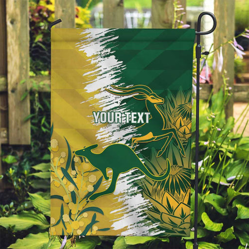 Custom Australia And South Africa Cricket Garden Flag Aussies Proteas Together