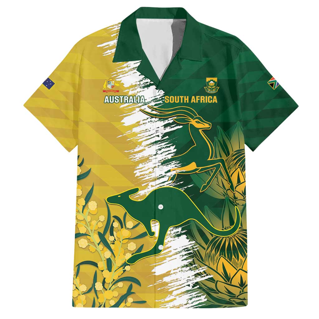 Custom Australia And South Africa Cricket Hawaiian Shirt Aussies Proteas Together