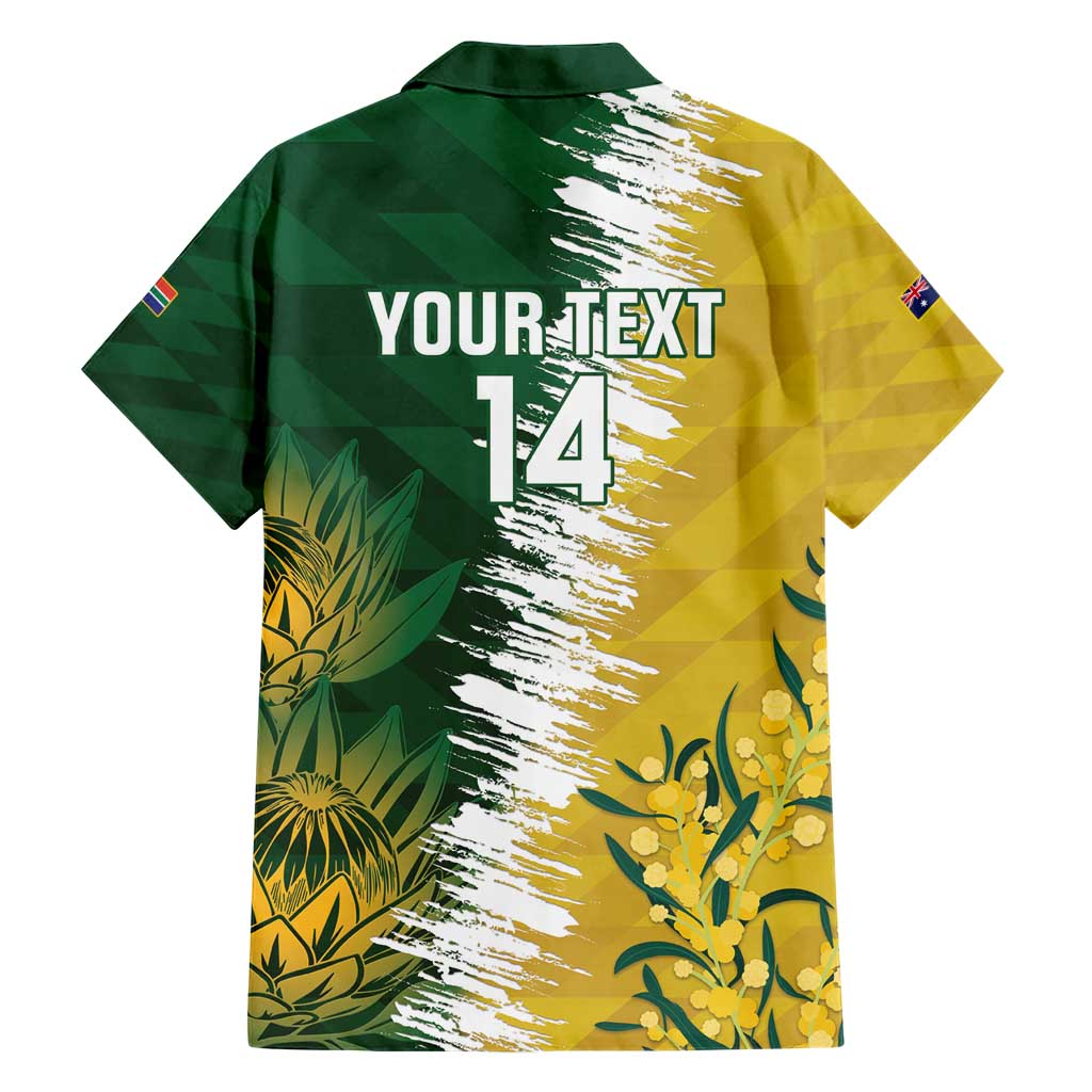 Custom Australia And South Africa Cricket Hawaiian Shirt Aussies Proteas Together