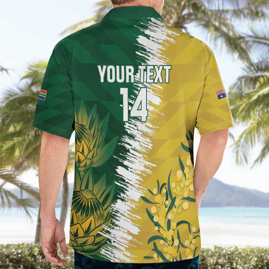 Custom Australia And South Africa Cricket Hawaiian Shirt Aussies Proteas Together