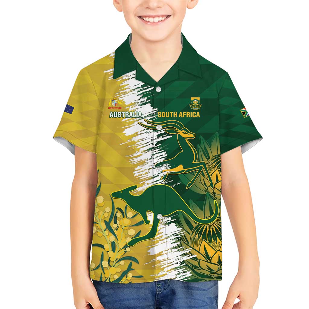 Custom Australia And South Africa Cricket Hawaiian Shirt Aussies Proteas Together