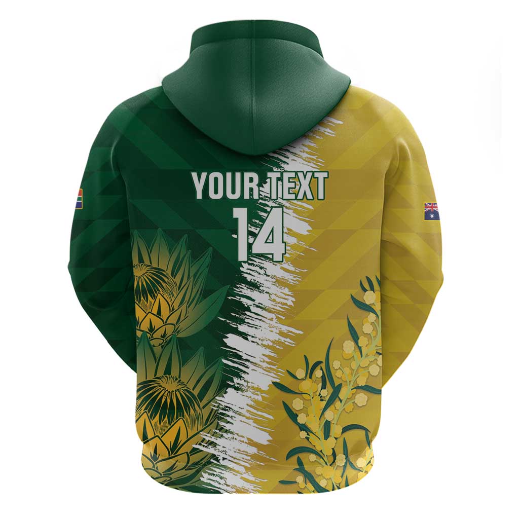 Custom Australia And South Africa Cricket Hoodie Aussies Proteas Together