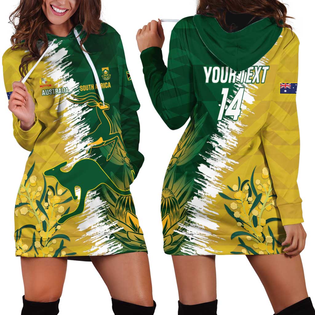 Custom Australia And South Africa Cricket Hoodie Dress Aussies Proteas Together