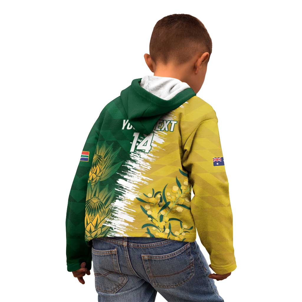 Custom Australia And South Africa Cricket Kid Hoodie Aussies Proteas Together
