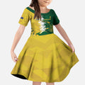 Custom Australia And South Africa Cricket Kid Short Sleeve Dress Aussies Proteas Together