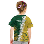 Custom Australia And South Africa Cricket Kid T Shirt Aussies Proteas Together