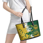 Custom Australia And South Africa Cricket Leather Tote Bag Aussies Proteas Together