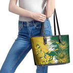 Custom Australia And South Africa Cricket Leather Tote Bag Aussies Proteas Together