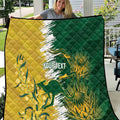 Custom Australia And South Africa Cricket Quilt Aussies Proteas Together