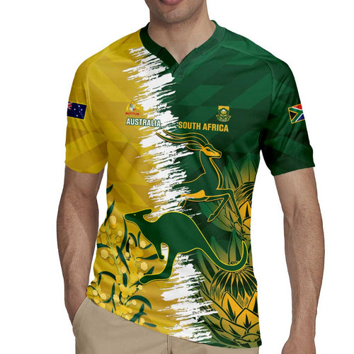 Custom Australia And South Africa Cricket Rugby Jersey Aussies Proteas Together