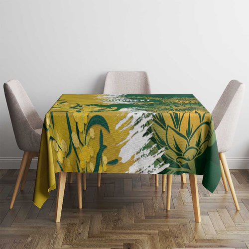 Custom Australia And South Africa Cricket Tablecloth Aussies Proteas Together