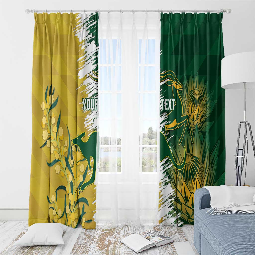 Custom Australia And South Africa Cricket Window Curtain Aussies Proteas Together