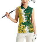 Custom Australia And South Africa Cricket Women Sleeveless Polo Shirt Aussies Proteas Together