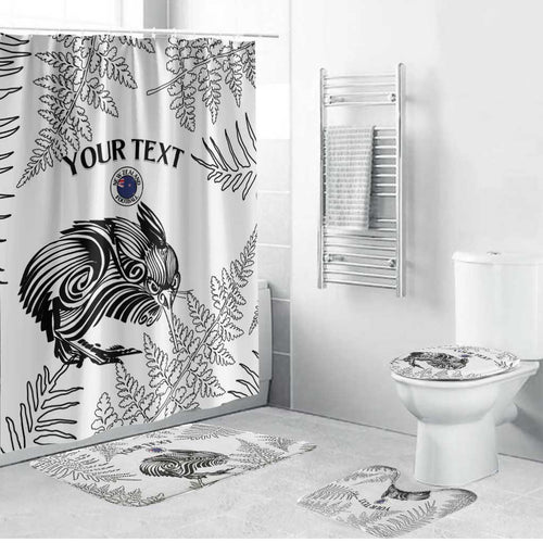 Custom New Zealand Kiwi Football Bathroom Set Aotearoa Silver Fern - Aussie Hoodie