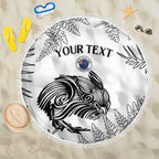Custom New Zealand Kiwi Football Beach Blanket Aotearoa Silver Fern
