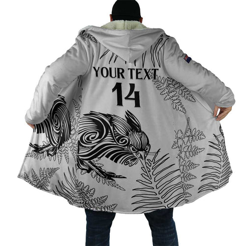 Custom New Zealand Kiwi Football Cloak Aotearoa Silver Fern - Aussie Hoodie