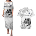 Custom New Zealand Kiwi Football Couples Matching Puletasi and Hawaiian Shirt Aotearoa Silver Fern