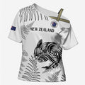 Custom New Zealand Kiwi Football Cross Shoulder Shirt Aotearoa Silver Fern - Aussie Hoodie