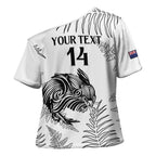 Custom New Zealand Kiwi Football Cross Shoulder Shirt Aotearoa Silver Fern - Aussie Hoodie
