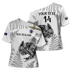 Custom New Zealand Kiwi Football Cross Shoulder Shirt Aotearoa Silver Fern - Aussie Hoodie