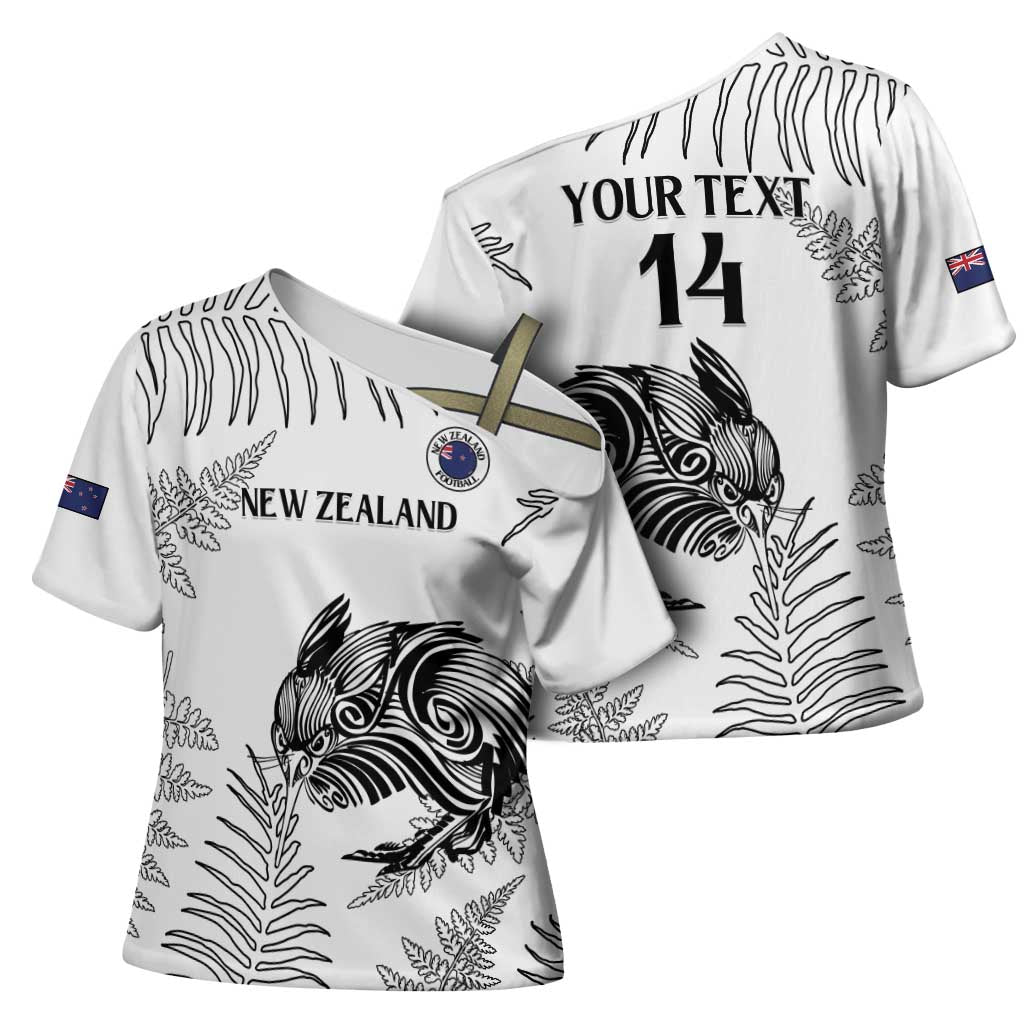 Custom New Zealand Kiwi Football Cross Shoulder Shirt Aotearoa Silver Fern - Aussie Hoodie
