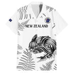Custom New Zealand Kiwi Football Family Matching Off Shoulder Maxi Dress and Hawaiian Shirt Aotearoa Silver Fern