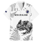 Custom New Zealand Kiwi Football Family Matching Puletasi and Hawaiian Shirt Aotearoa Silver Fern