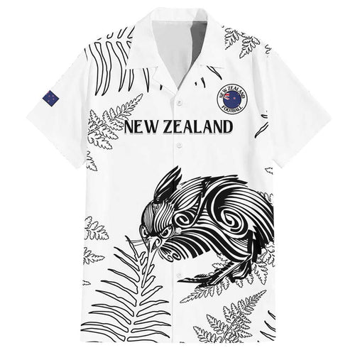 Custom New Zealand Kiwi Football Family Matching Short Sleeve Bodycon Dress and Hawaiian Shirt Aotearoa Silver Fern