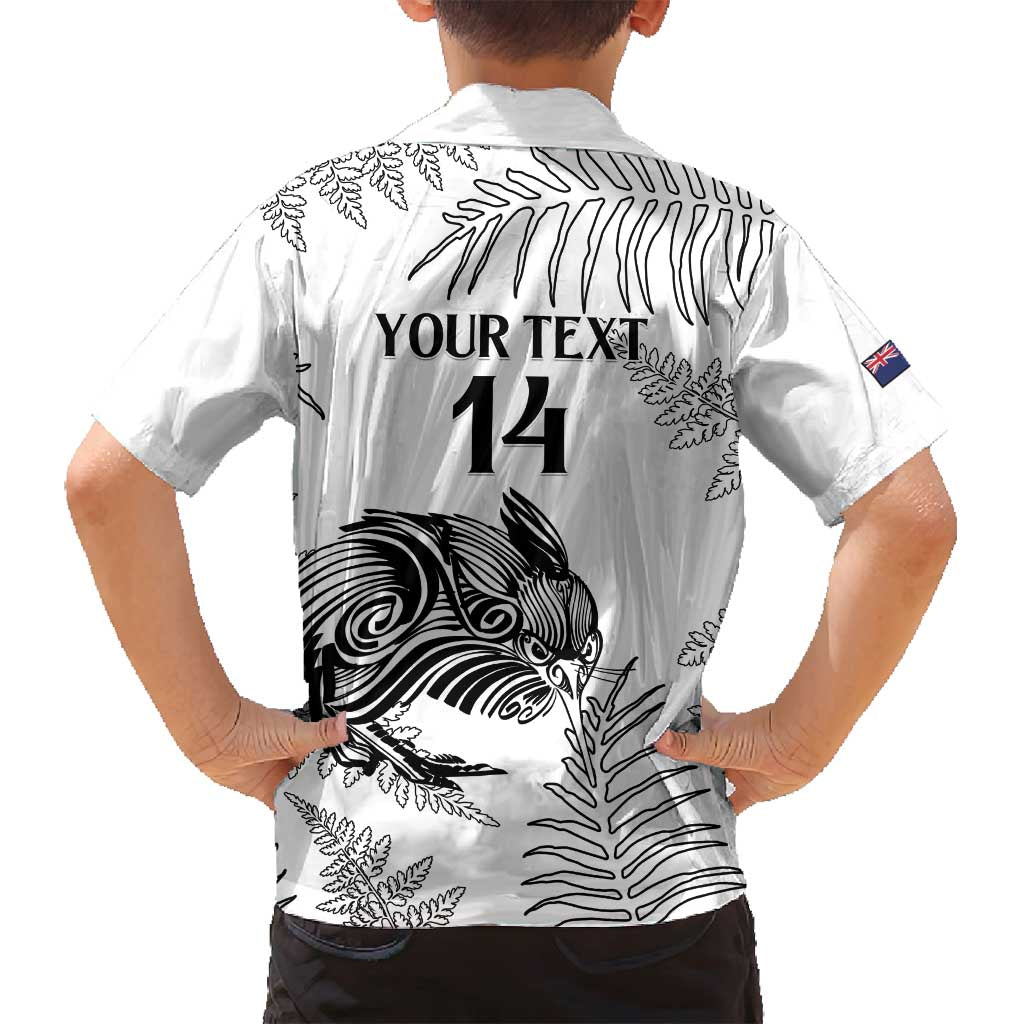 Custom New Zealand Kiwi Football Family Matching Summer Maxi Dress and Hawaiian Shirt Aotearoa Silver Fern