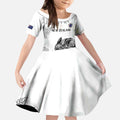 Custom New Zealand Kiwi Football Kid Short Sleeve Dress Aotearoa Silver Fern