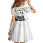 Custom New Zealand Kiwi Football Kid Short Sleeve Dress Aotearoa Silver Fern