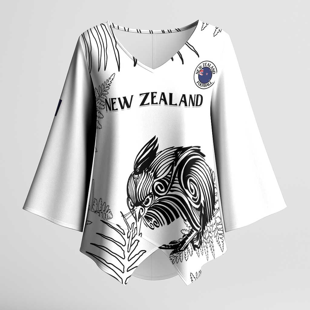 Custom New Zealand Kiwi Football Kimono Sleeve Blouse Aotearoa Silver Fern - Aussie Hoodie
