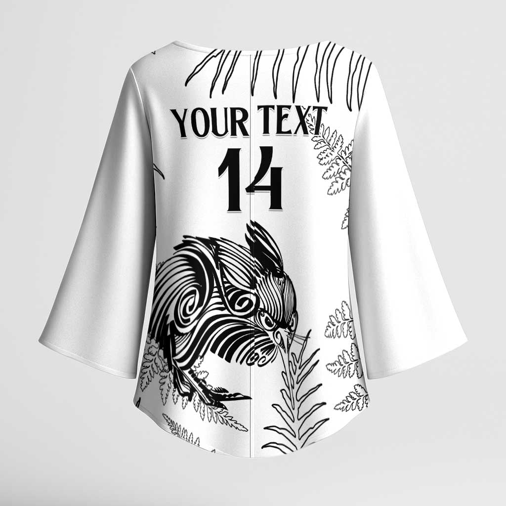 Custom New Zealand Kiwi Football Kimono Sleeve Blouse Aotearoa Silver Fern - Aussie Hoodie