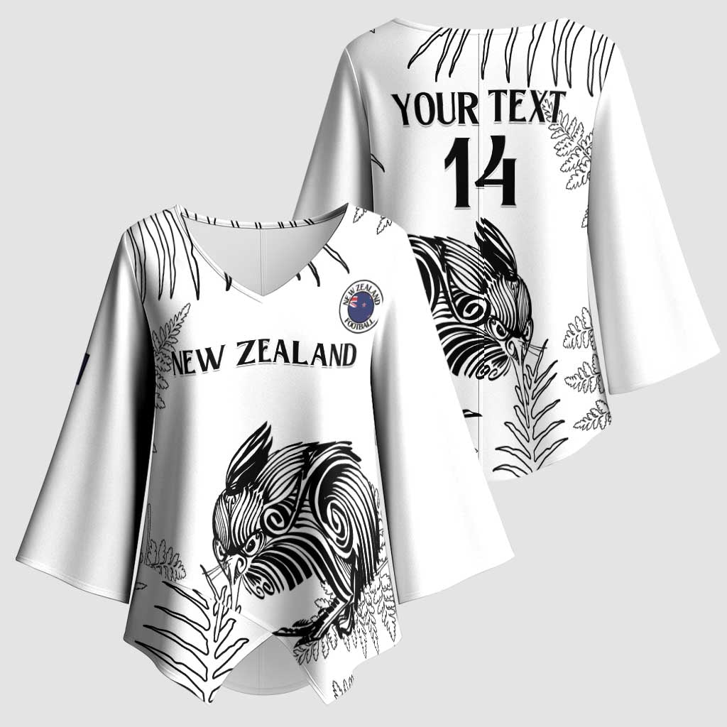 Custom New Zealand Kiwi Football Kimono Sleeve Blouse Aotearoa Silver Fern - Aussie Hoodie
