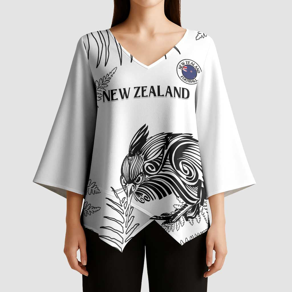 Custom New Zealand Kiwi Football Kimono Sleeve Blouse Aotearoa Silver Fern - Aussie Hoodie