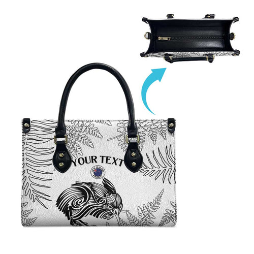 Custom New Zealand Kiwi Football Leather Bag Aotearoa Silver Fern - Aussie Hoodie