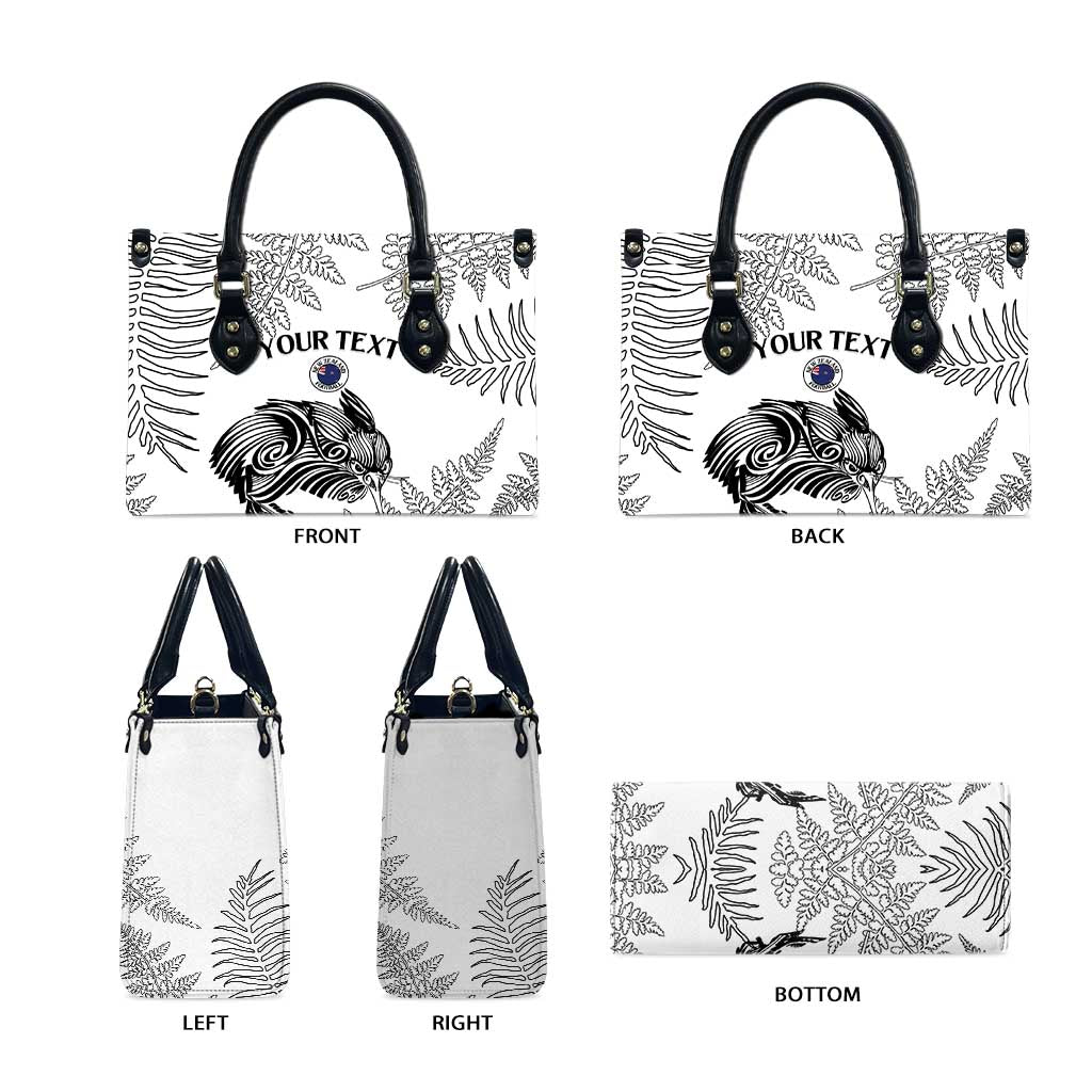 Custom New Zealand Kiwi Football Leather Bag Aotearoa Silver Fern - Aussie Hoodie