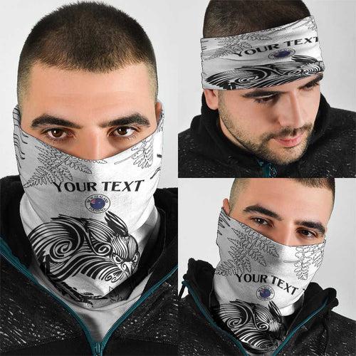 Custom New Zealand Kiwi Football Neck Gaiter Aotearoa Silver Fern - Aussie Hoodie