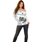Custom New Zealand Kiwi Football Off Shoulder Sweater Aotearoa Silver Fern