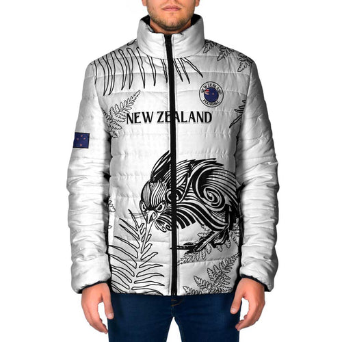 Custom New Zealand Kiwi Football Padded Jacket Aotearoa Silver Fern - Aussie Hoodie