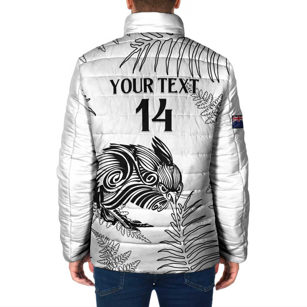 Custom New Zealand Kiwi Football Padded Jacket Aotearoa Silver Fern - Aussie Hoodie