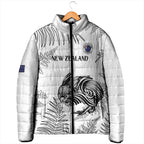 Custom New Zealand Kiwi Football Padded Jacket Aotearoa Silver Fern - Aussie Hoodie