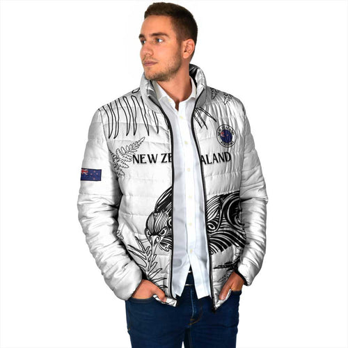 Custom New Zealand Kiwi Football Padded Jacket Aotearoa Silver Fern - Aussie Hoodie