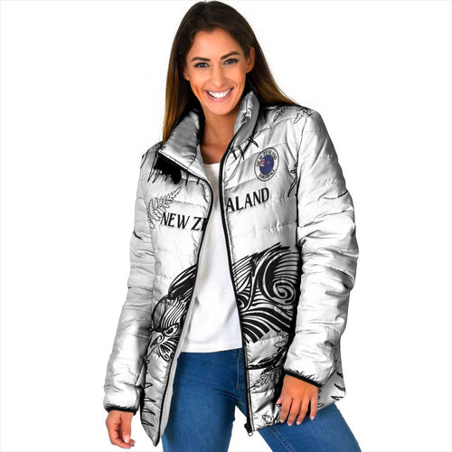 Custom New Zealand Kiwi Football Padded Jacket Aotearoa Silver Fern - Aussie Hoodie