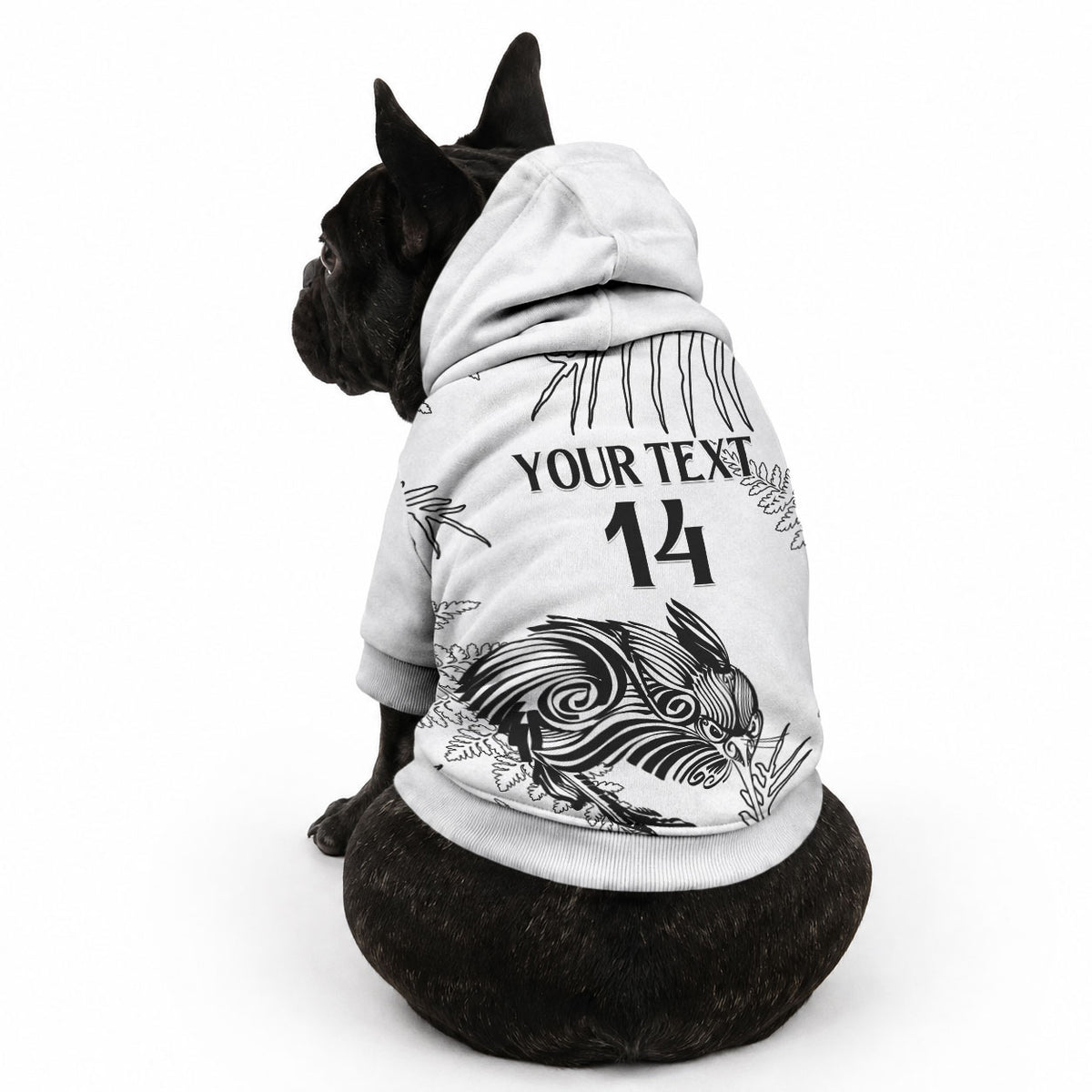 Custom New Zealand Kiwi Football Pet Hoodie Aotearoa Silver Fern