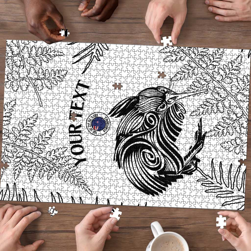Custom New Zealand Kiwi Football Puzzle Aotearoa Silver Fern - Aussie Hoodie