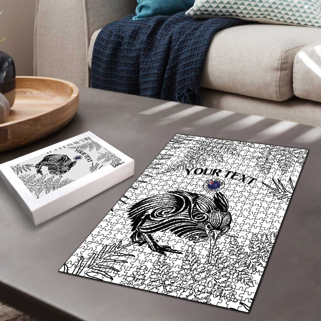Custom New Zealand Kiwi Football Puzzle Aotearoa Silver Fern - Aussie Hoodie